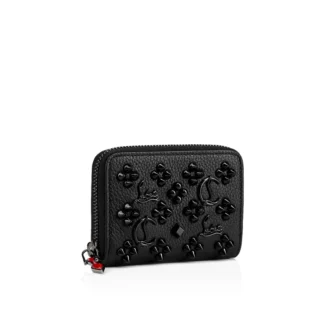 Panettone – Portmoneu – Piele de vițel granulată și țepi Loubinthesky – Negru