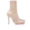 Pavlova Booty – Cizme joase de 100 mm – Satin creponat – Blush – Femei