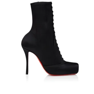Pavlova Booty – Cizme joase de 100 mm – Satin creponat – Negru – Femei Pavlova Booty – Cizme joase de 100 mm – Satin creponat – Negru – Femei