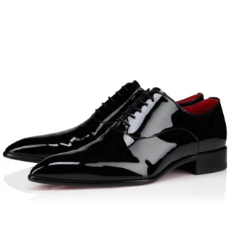 Pelvis – Pantofi Oxford – Piele de vițel lăcuită – Negru – Bărbați