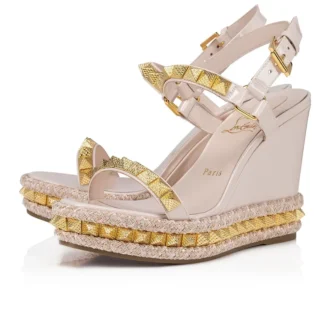 Pyraclou – Espadrile de 110 mm – Piele de vițel lăcuită – Leche – Femei