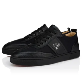 Retero – Sneakers – Piele de vițel granulată – Negru – Bărbați