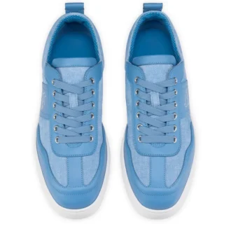 Retero – Sneakers – Piele de vițel și pânză – Ceruleo – Bărbați
