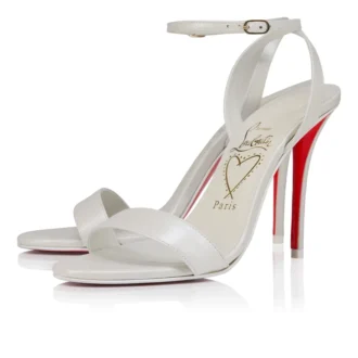Sandale Miss Z – Sandale cu curele de 100 mm – Piele Nappa perlată – Bianco – Femei