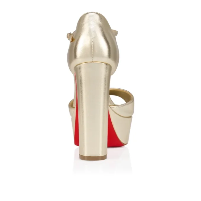 Sandaloo – Sandale cu curele de 130 mm – Piele Nappa laminată – Platine – Femei Sandaloo – Sandale cu curele de 130 mm – Piele Nappa laminată – Platine – Femei