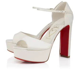 Sandaloo – Sandale cu curele de 130 mm – Satin creponat – Ivory – Femei Sandaloo – Sandale cu curele de 130 mm – Satin creponat – Ivory – Femei