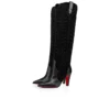 Santia Botta – Cizme de 85 mm – Piele de vițel și piele de vițel velurată – Negru
