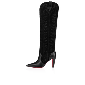 Santia Botta – Cizme de 85 mm – Piele de vițel și piele de vițel velurată – Negru Santia Botta – Cizme de 85 mm – Piele de vițel și piele de vițel velurată – Negru