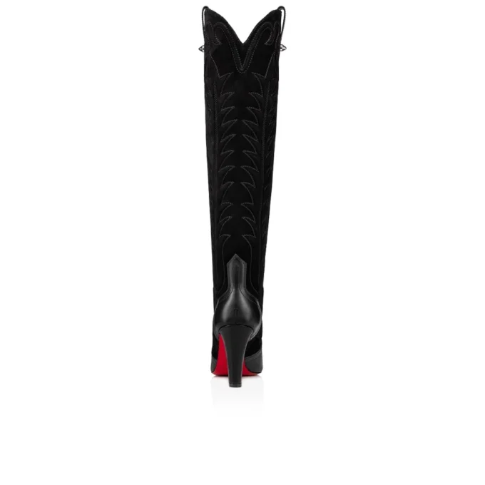 Santia Botta – Cizme de 85 mm – Piele de vițel și piele de vițel velurată – Negru