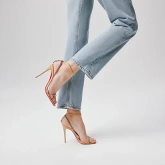 So Me – Sandale cu curele de 100 mm – Piele de vițel și ținte – Blush – Femei