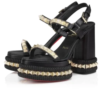 Superaclou – Sandale cu toc de 130 mm – Piele Nappa – Negru – Femei