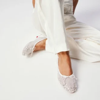 Sweetie Jane Sparkling – Balerini – Plasă și strasuri – Alb – Femei