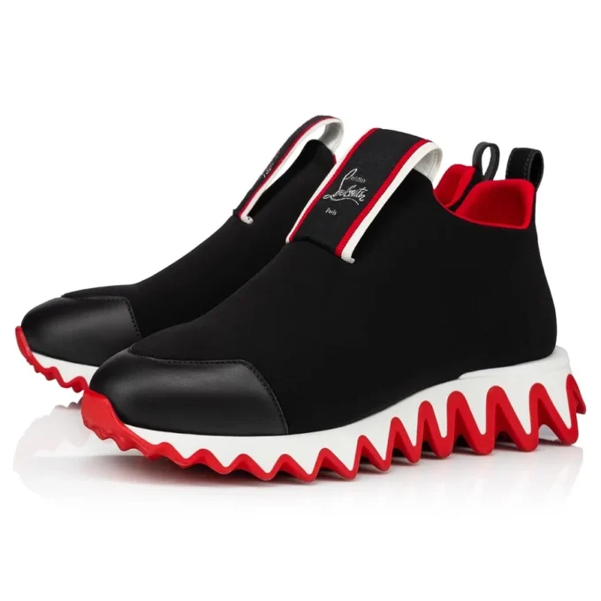 Tiketa Run – Sneakers – Piele de vițel și neopren – Negru – Femei