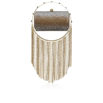 Trapeze – Clutch – Piele de căprioară și strasuri – Multicolor Trapeze – Clutch – Piele de căprioară și strasuri – Multicolor
