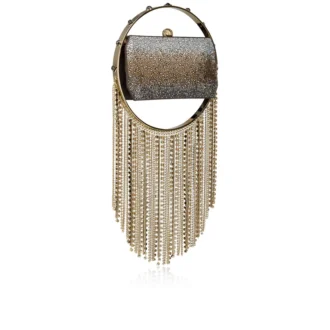 Trapeze – Clutch – Piele de căprioară și strasuri – Multicolor Trapeze – Clutch – Piele de căprioară și strasuri – Multicolor