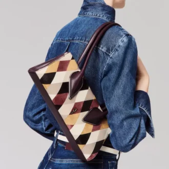 Venus – Geantă de umăr – Piele de vițel în formă de romb – Multicolor