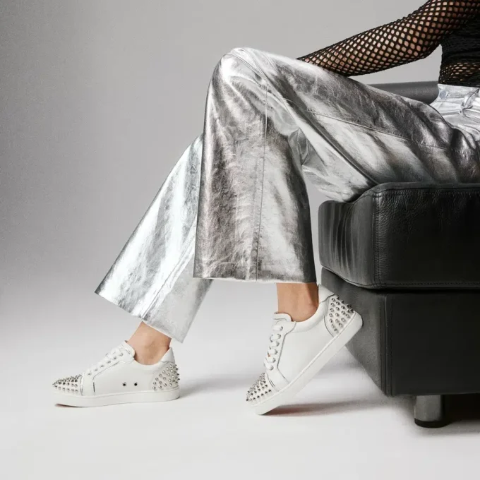Vieira 2 – Sneakers – Piele de vițel și piele de vițel laminată – Bianco – Femei